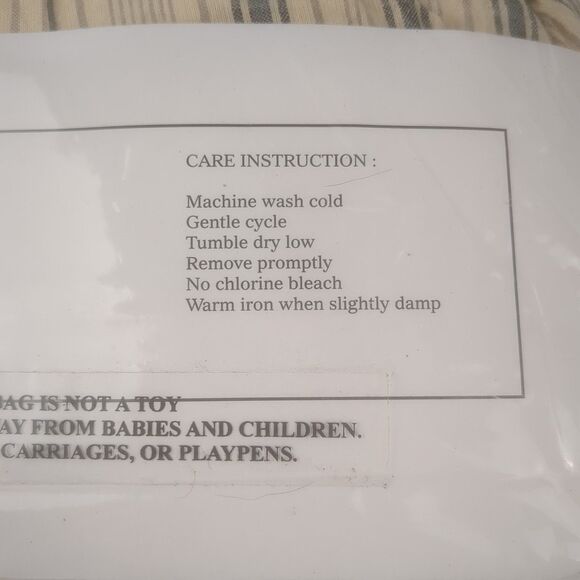 VHC Brands April & Olive Sawyer Mill Charcoal Ticking Stripe Bed Skirt Twin Size - Picture 5 of 8